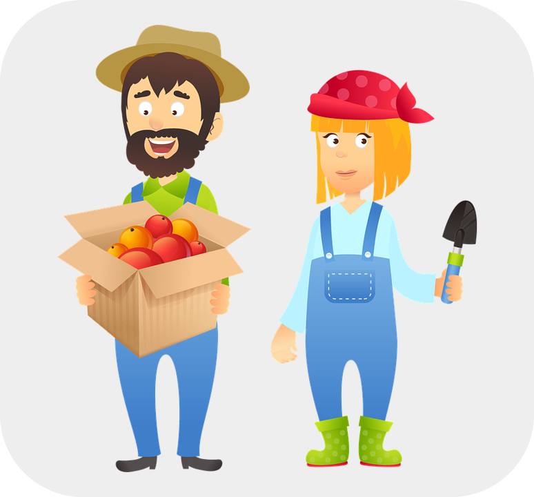 male and female farmers